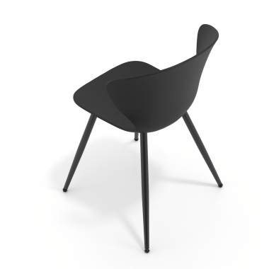 silla confidente negro negro 4 patas plastico brazos fijos 7