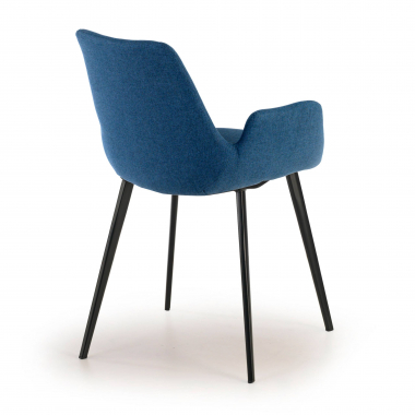 silla confidente negro azul 4 patas tela brazos tapizados 5
