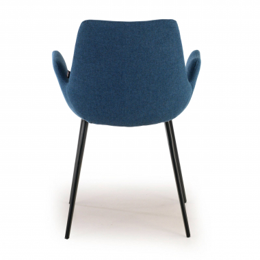 silla confidente negro azul 4 patas tela brazos tapizados 6