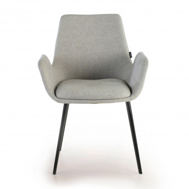 silla confidente negro gris 4 patas tela brazos tapizados 3