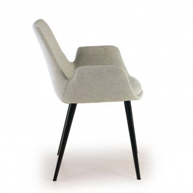 silla confidente negro gris 4 patas tela brazos tapizados 4