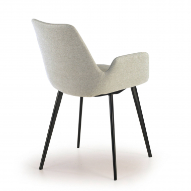silla confidente negro gris 4 patas tela brazos tapizados 5