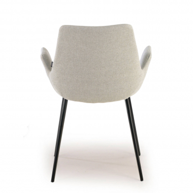 silla confidente negro gris 4 patas tela brazos tapizados 6