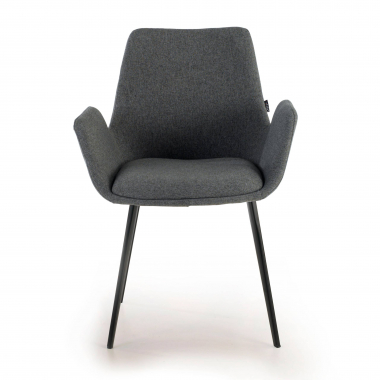 silla confidente negro antracita 4 patas tela brazos tapizados 3