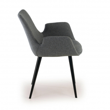 silla confidente negro antracita 4 patas tela brazos tapizados 4