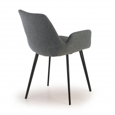 silla confidente negro antracita 4 patas tela brazos tapizados 5
