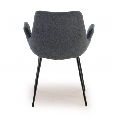 silla confidente negro antracita 4 patas tela brazos tapizados 6