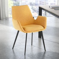 Silla Confidente Glamm, 4 Patas, brazos tapizados, Estructura metálica