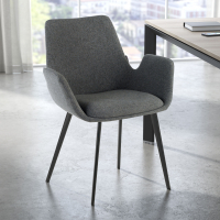 Silla Confidente Glamm, 4 Patas, brazos tapizados, Estructura metálica