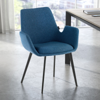 Silla Confidente Glamm, 4 Patas, brazos tapizados, Estructura metálica
