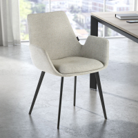 Silla Confidente Glamm, 4 Patas, brazos tapizados, Estructura metálica