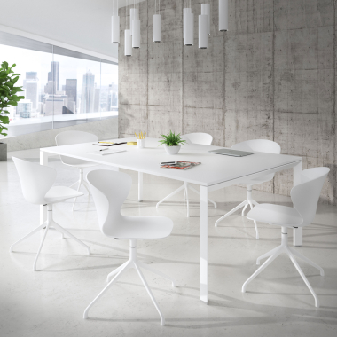 silla de reuniones blanco blanco base piramide plastico brazos fijos 2