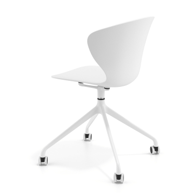 silla de reuniones blanco blanco con ruedas plastico brazos fijos 6