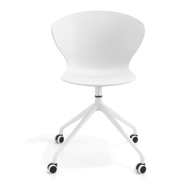 silla de reuniones blanco blanco con ruedas plastico brazos fijos 3