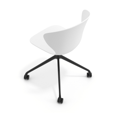 silla de reuniones negro blanco con ruedas plastico brazos fijos 7