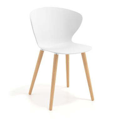 silla nordica blanco patas de madera plastico brazos fijos 1