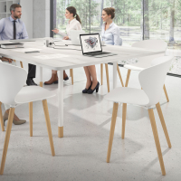 Silla Nórdica Emily, asiento ergonómico, patas de madera