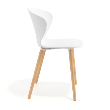 silla nordica blanco patas de madera plastico brazos fijos 4