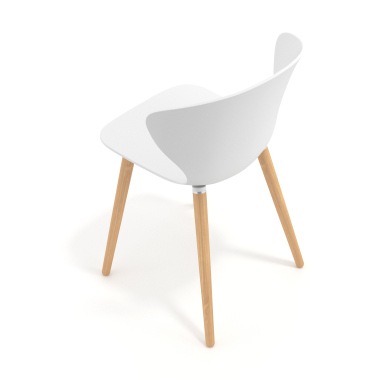 silla nordica blanco patas de madera plastico brazos fijos 7