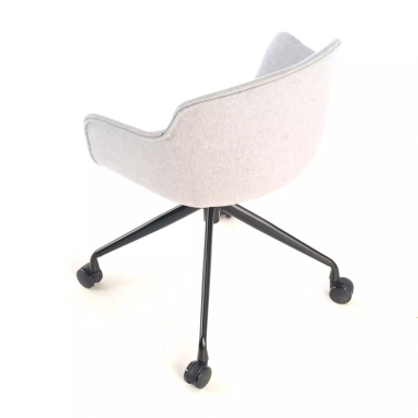 silla confidente gris giratoria con ruedas tela brazos tapizados 8