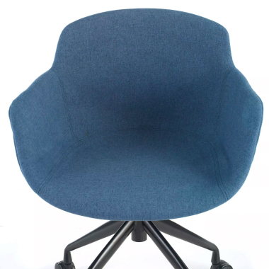 silla confidente negro azul giratoria con ruedas tela brazos tapizados 4