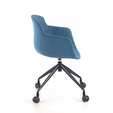 silla confidente negro azul giratoria con ruedas tela brazos tapizados 5