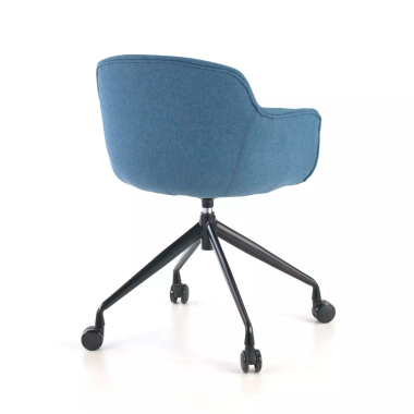 silla confidente negro azul giratoria con ruedas tela brazos tapizados 6