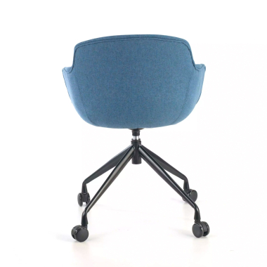 silla confidente negro azul giratoria con ruedas tela brazos tapizados 7