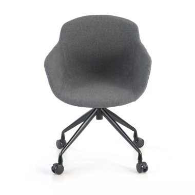 silla confidente negro antracita giratoria con ruedas tela brazos tapizados 3