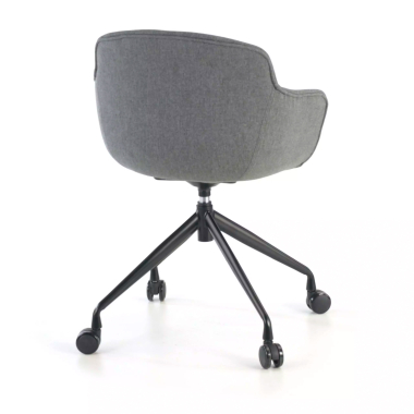 silla confidente negro antracita giratoria con ruedas tela brazos tapizados 6