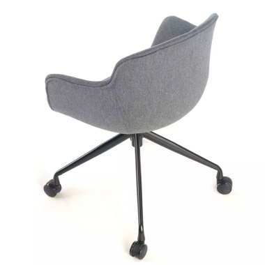 silla confidente negro antracita giratoria con ruedas tela brazos tapizados 7