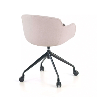 silla confidente negro beige giratoria con ruedas tela brazos tapizados 5