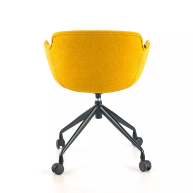 silla confidente negro amarillo giratoria con ruedas tela brazos tapizados 4