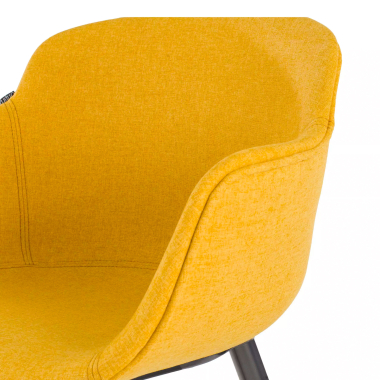 silla confidente negro amarillo giratoria con ruedas tela brazos tapizados 7