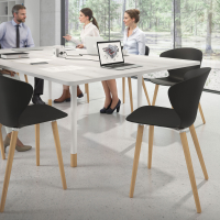 Silla Nórdica Emily, asiento ergonómico, patas de madera