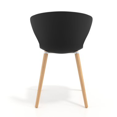silla nordica negro patas de madera plastico brazos fijos 5