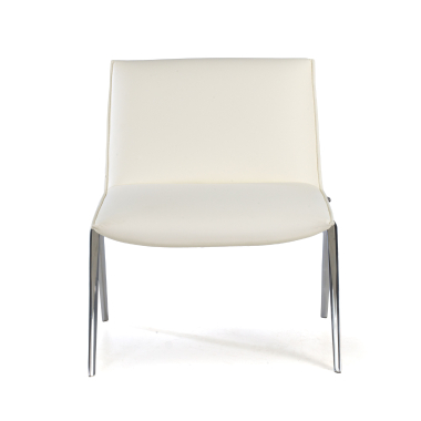 silla sala de espera blanco paisley piel sintetica sin brazos 3