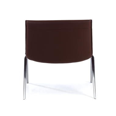 silla sala de espera marron paisley piel sintetica sin brazos 6