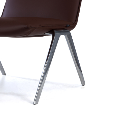 silla sala de espera marron paisley piel sintetica sin brazos 8