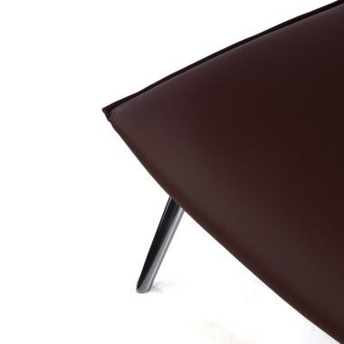 silla sala de espera marron paisley piel sintetica sin brazos 9