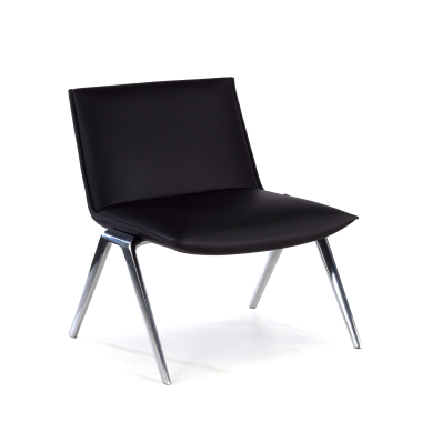 silla sala de espera negro paisley piel sintetica sin brazos 1