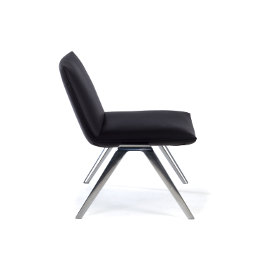 silla sala de espera negro paisley piel sintetica sin brazos 4