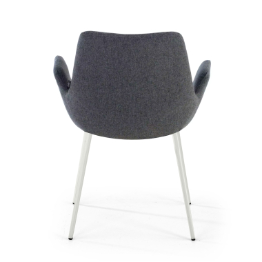 silla confidente blanco antracita 4 patas tela brazos tapizados 6