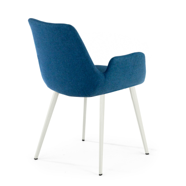 silla confidente blanco azul 4 patas tela brazos tapizados 4