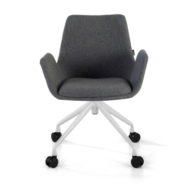 silla confidente blanco antracita giratoria con ruedas tela brazos tapizados 3