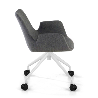 silla confidente blanco antracita giratoria con ruedas tela brazos tapizados 4
