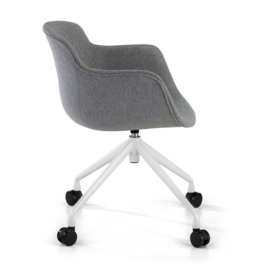 silla confidente blanco antracita giratoria con ruedas tela brazos tapizados 4
