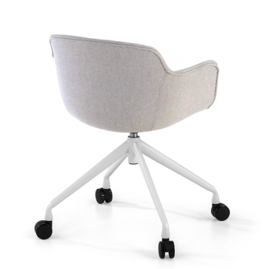 silla confidente blanco gris giratoria con ruedas tela brazos tapizados 5