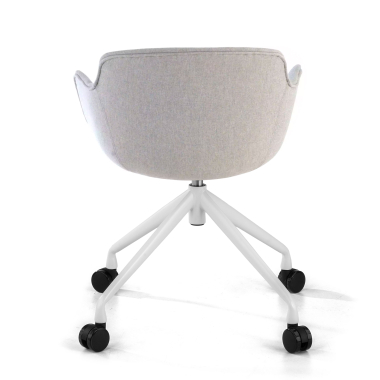 silla confidente blanco gris giratoria con ruedas tela brazos tapizados 6