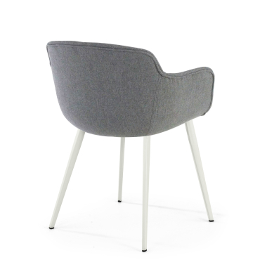 silla confidente blanco antracita 4 patas tela brazos tapizados 4
